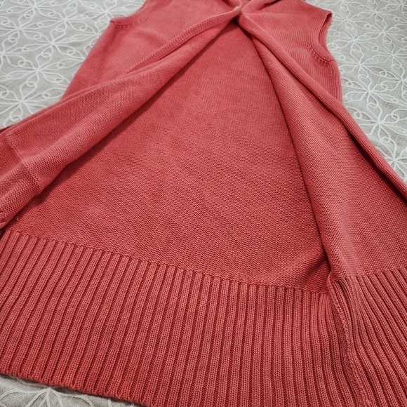 Bryn Walker Coral Sleeveless Knit Hooded Longline Cardigan Vest - Picture 6 of 11